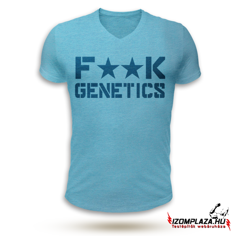 F**K genetics V-nyakú póló - kék (Csak XXL-es méretben rendelhető)