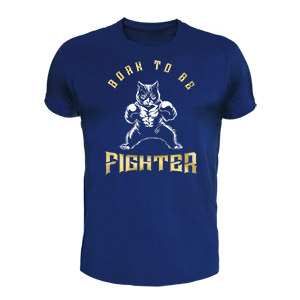 Born to be fighter férfi póló (kék)