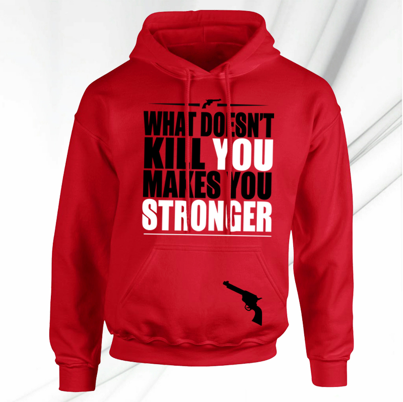 What doesn't kill you makes you stronger pulóver (piros)