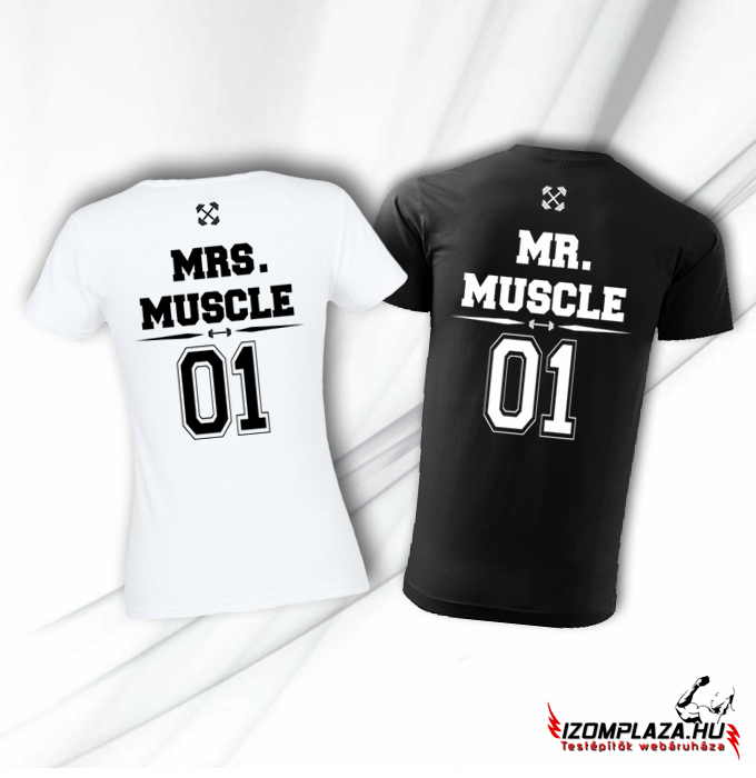 Mr. és Mrs. Muscle póló szett (fekete-fehér)