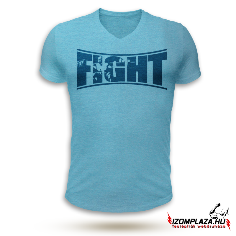 Fight V-nyakú póló - kék (Csak S, XL, XXL méretben rendelhető)