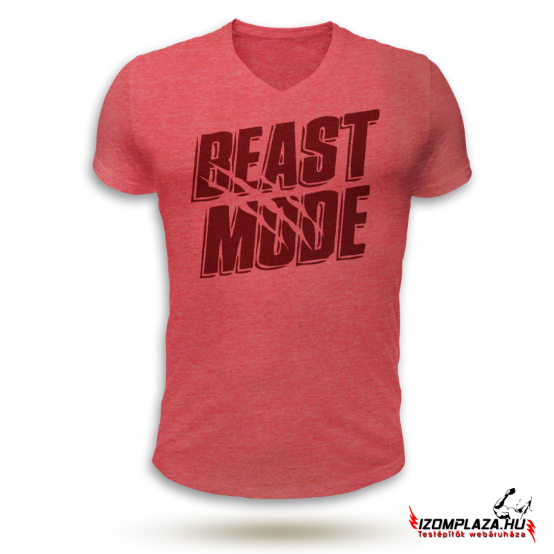 Beast mode V-nyakú póló (piros)