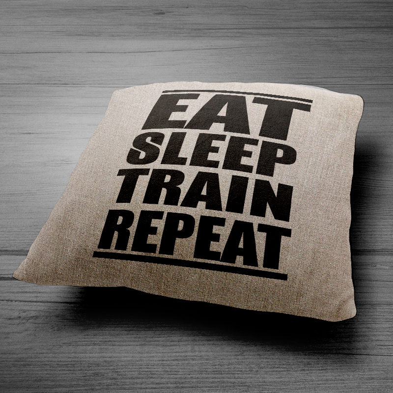 Eat sleep train repeat - Vászon párna