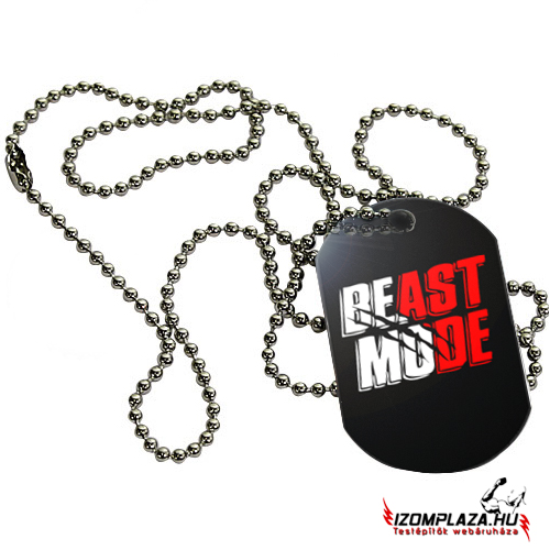 Beast mode elöl-hátul mintás nyaklánc (dögcédula)