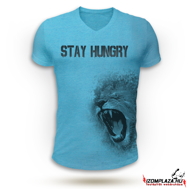 Stay Hungry V-nyakú póló (kék)
