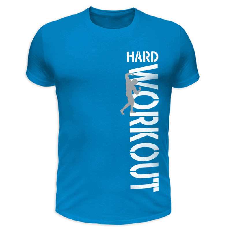 Hard workout póló - kék (M, XL, 3XL méretben rendelhető)