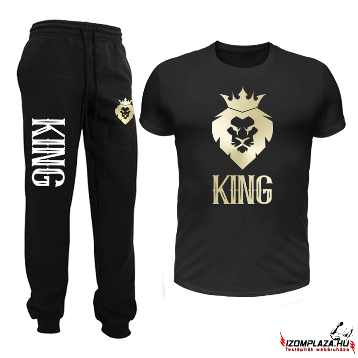 King póló (fekete) + melegítő nadrág (fekete)