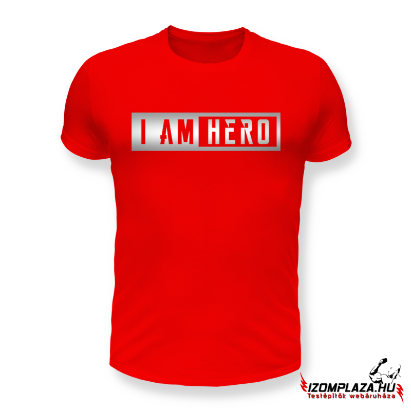 I am hero-piros póló