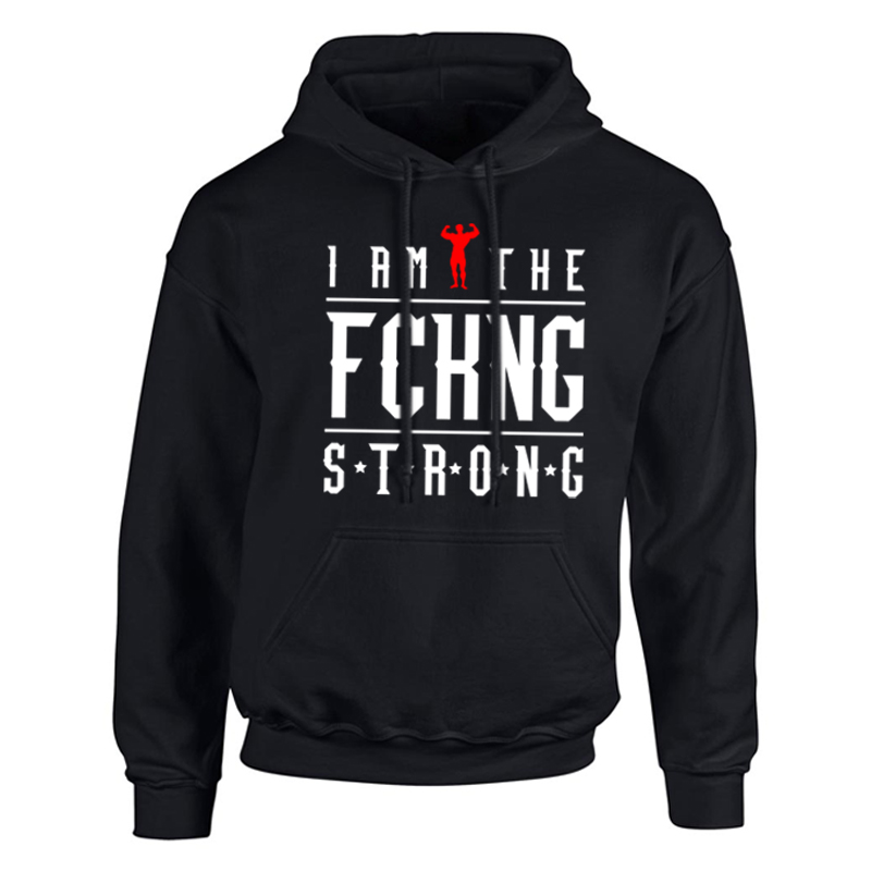 I am the FCKNG strong pulóver (fekete-piros)