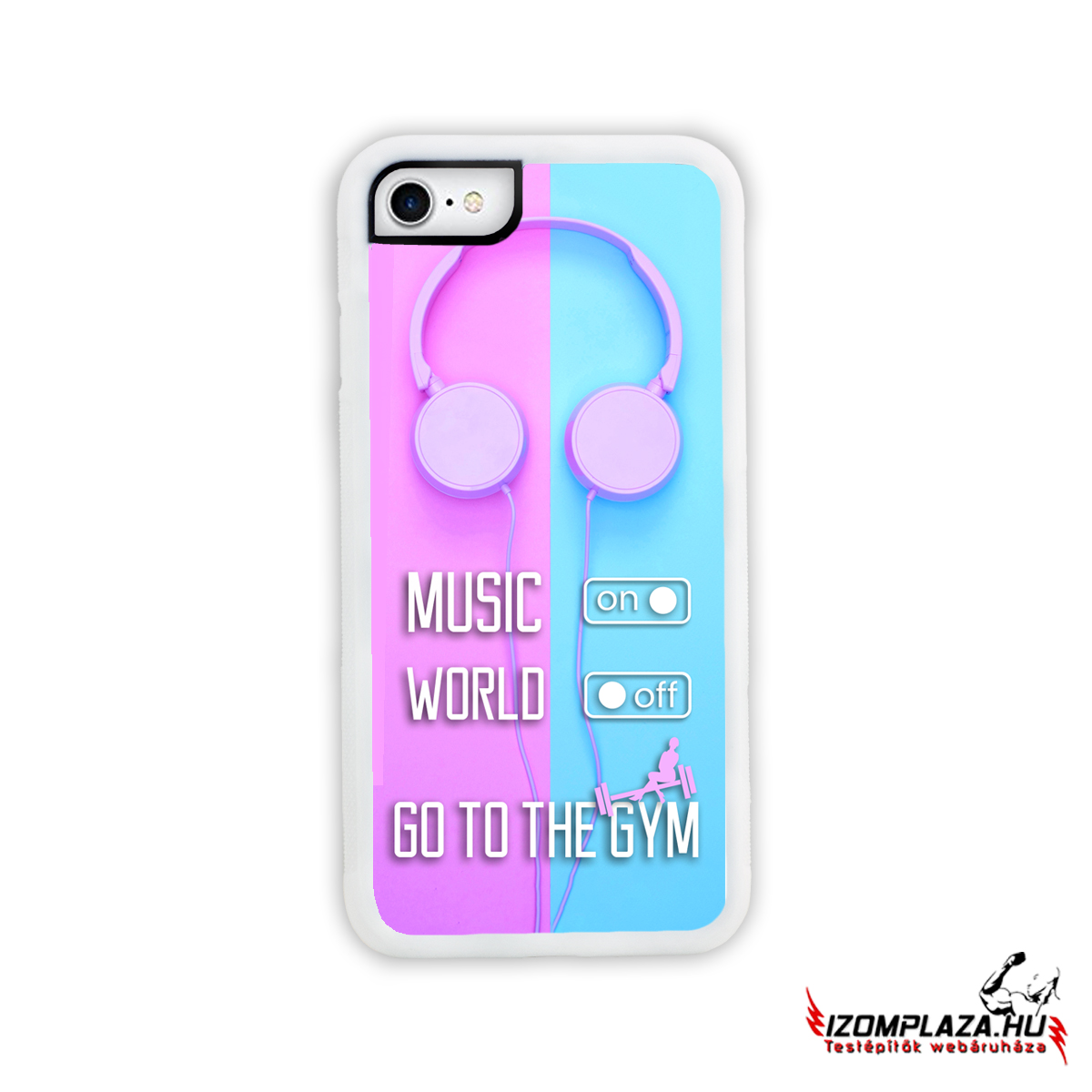 Music on, world off, go to the gym - iPhone telefontok (pink)