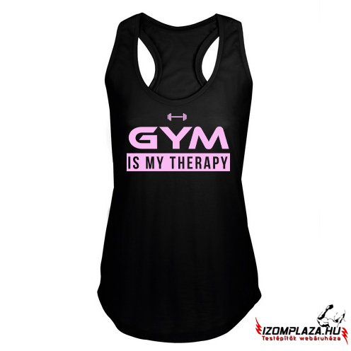 Gym is my therapy női trikó (fekete-pink)