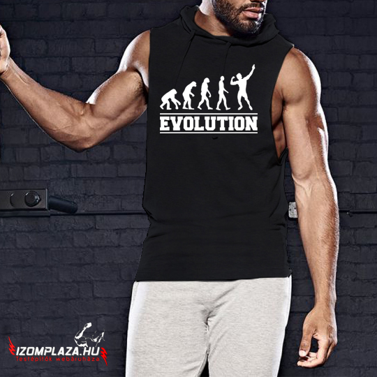 Zyzz evolution- kapucnis ujjatlan póló (fekete)