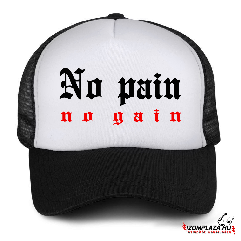 No pain no gain baseball sapka (fekete-fehér)