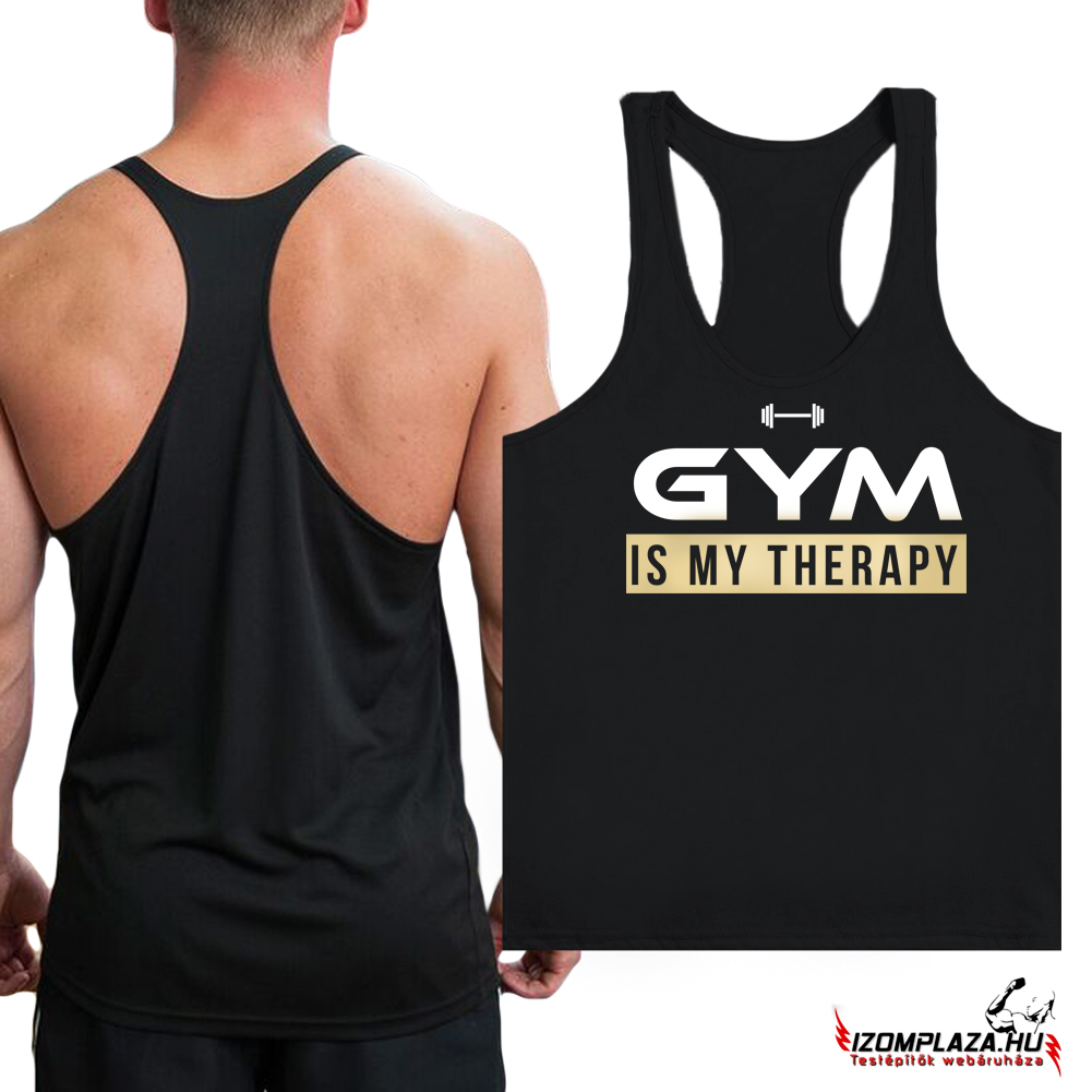 Gym is my therapy - Stringer fekete trikó