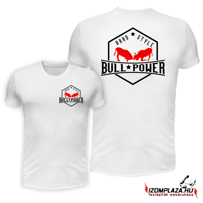 Bull power dupla mintás póló (fehér)