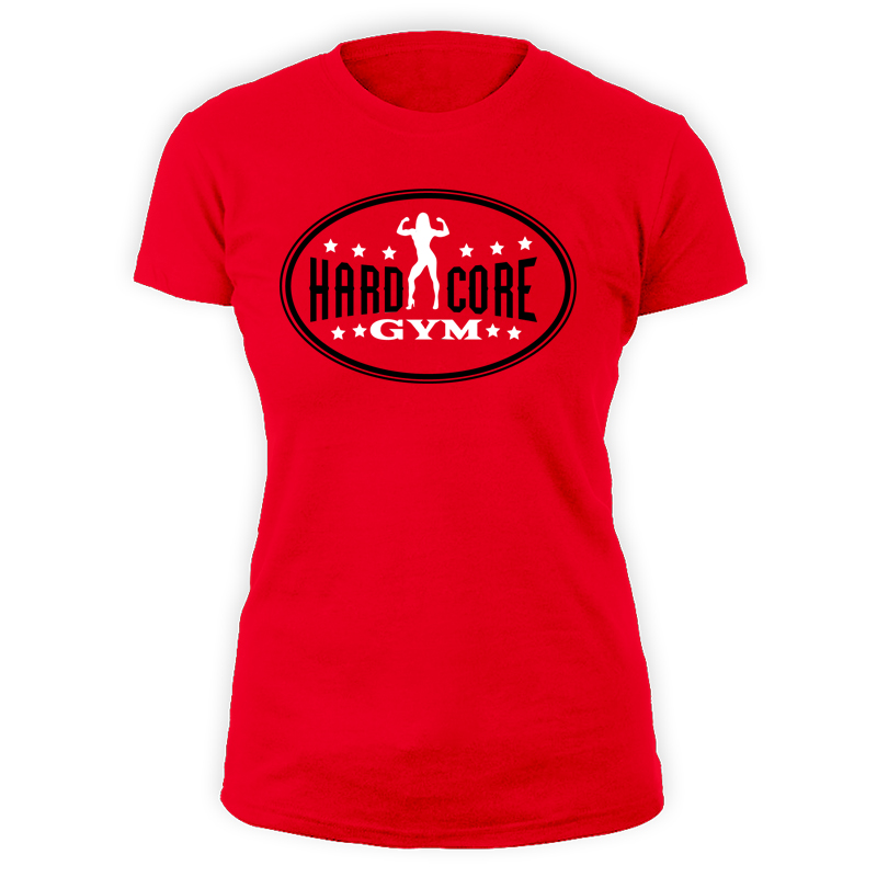 Hardcore gym (piros női póló)