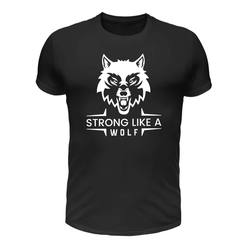Strong like a wolf póló (fekete)