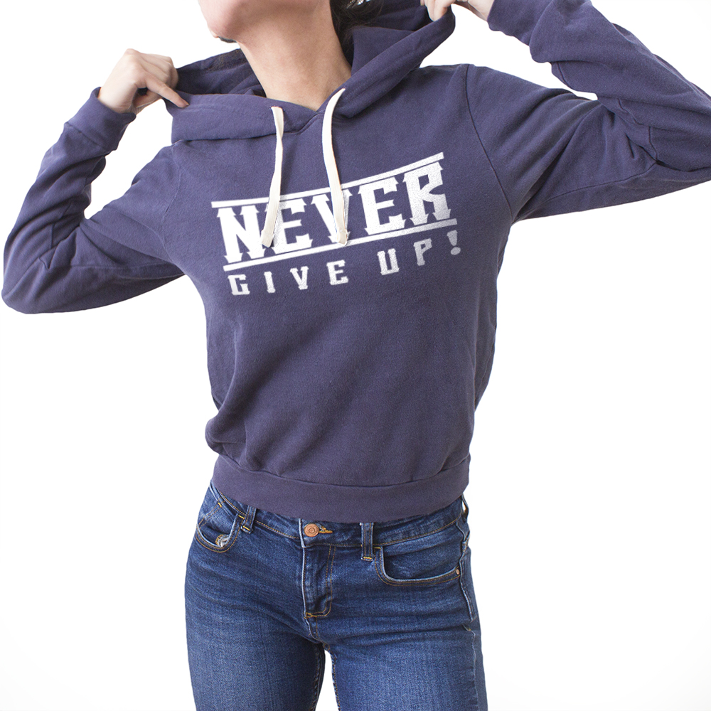 Never Give Up! női faded ink pulóver indigókék (S-es méretben rendelhető)