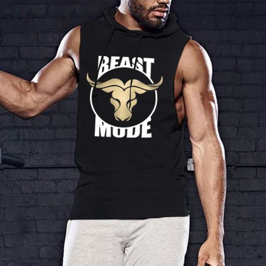 Beast mode Bull - ujjatlan, kapucnis póló (fekete)