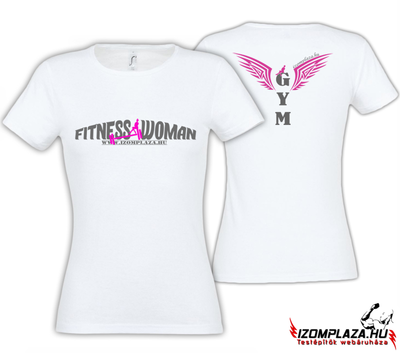 Fitness Woman dupla mintás női póló (fehér)