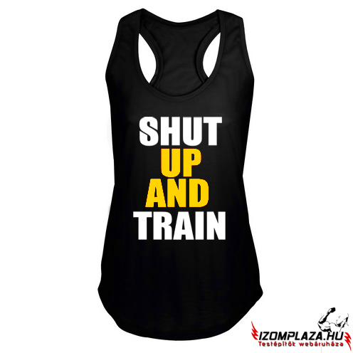 Shut up and train női trikó (fekete)
