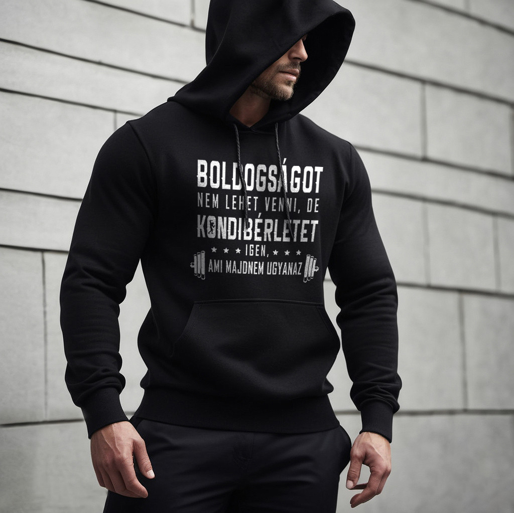 Boldogságot nem lehet venni, de kondibérletet igen, ami majdnem ugyanaz - fekete pulóver