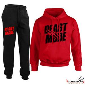 Beast mode melegítő szett piros-fekete 