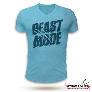Beast mode V-nyakú póló (kék)