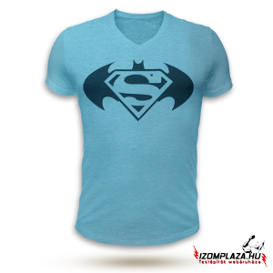 Superman VS. Batman V-nyakú póló (kék)