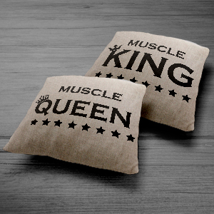 Muscle King+Muscle Queen - Páros vászon párna