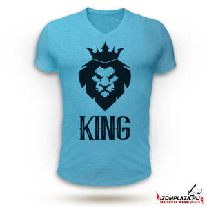 King V-nyakú póló (kék)