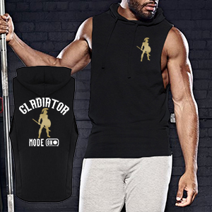 Gladiator mode on ujjatlan, kapucnis póló (fekete)