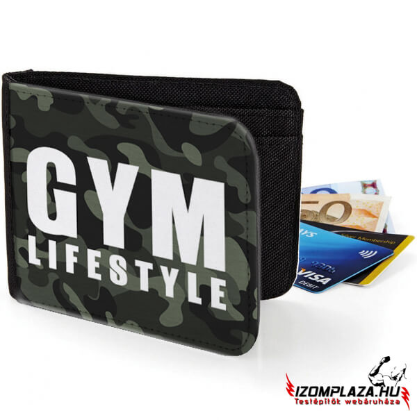 Gym lifestyle terepmintás pénztárca /kártyatartó, irattartó