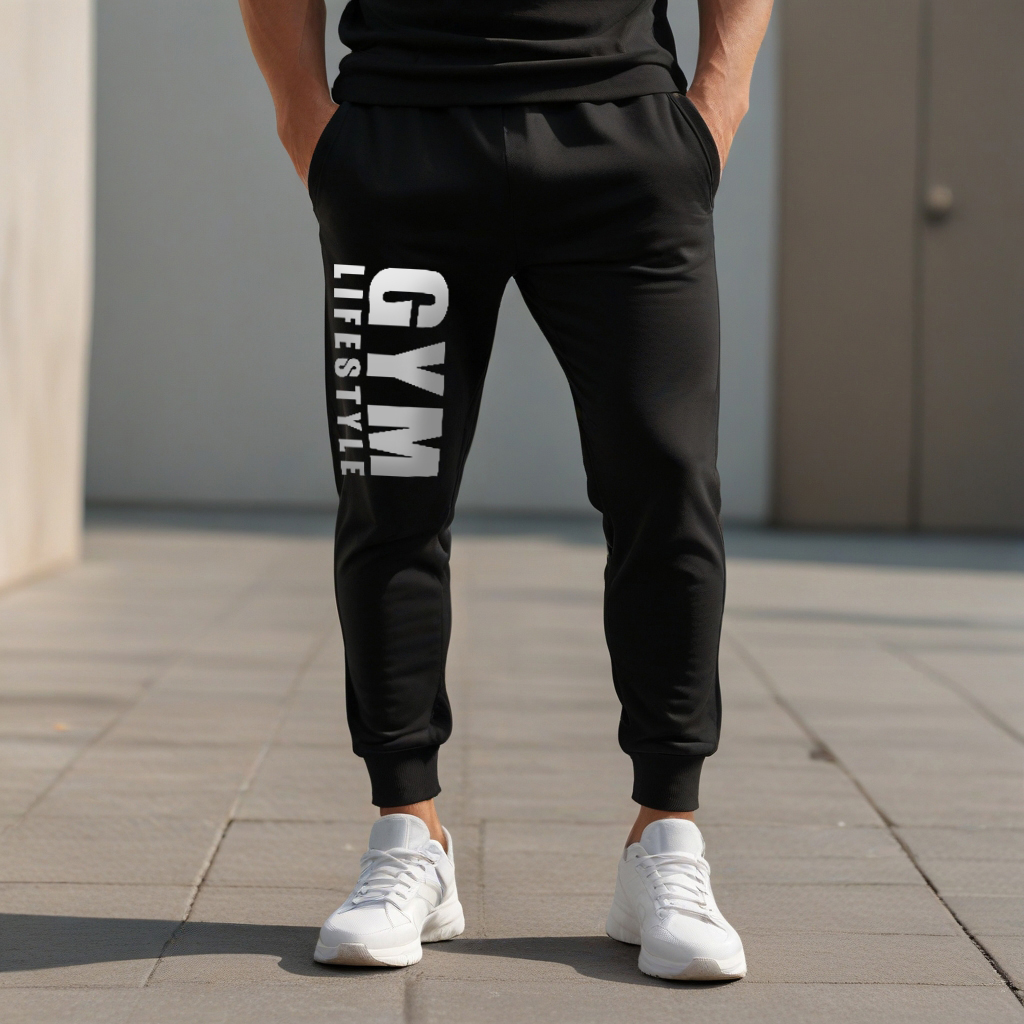 Gym lifestyle melegítő nadrág (fekete)