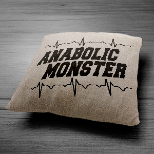 Anabolic Monster - Vászon párna fekete mintával