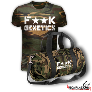 F**k genetics - terepmintás póló+edzőtáska (csak S-es méretben rendelhető)