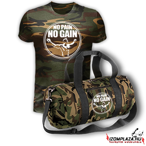 No pain No gain - terepmintás póló+edzőtáska (csak S-es méretben rendelhető)