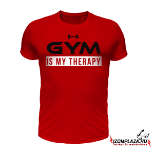 Gym is my therapy póló (piros)