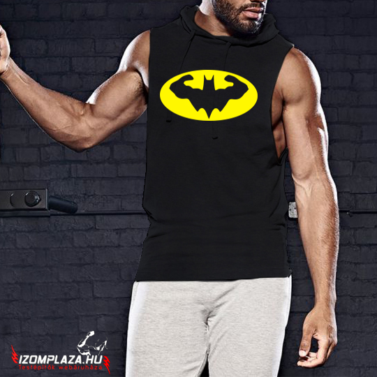Muscle Batman- kapucnis ujjatlan póló (fekete)