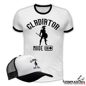 Gladiator mode on póló+baseball sapka fekete-fehér (M,XL,XXL méretben rendelhető