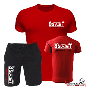 Beast genetics póló (piros)+rövidnadrág (fekete)