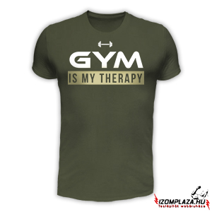 Gym is my therapy póló - army (L, XL, XXL méretben nem rendelhető)