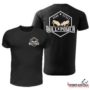 Bull power dupla mintás póló (fekete)