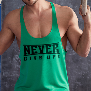 Never Give Up! - Zöld stringer trikó
