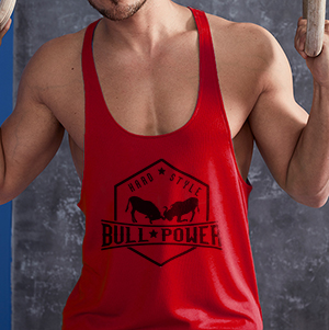 Bull Power - piros stringer trikó (XL-es méretben nem rendelhető)