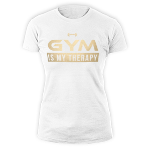 Gym is my therapy (fehér női póló)