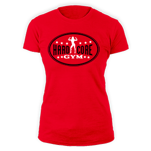 Hardcore gym (piros női póló)