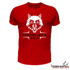 Strong like a wolf póló (piros)