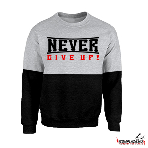 Never give up! pulóver/ contrast (S-es méretben rendelhető)