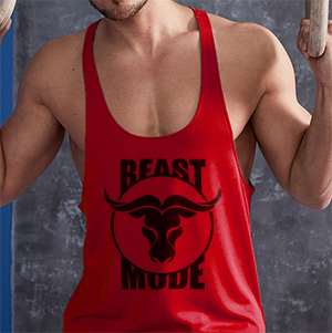 Beast mode bull - piros stringer trikó (L, XL méretben nem rendelhető)